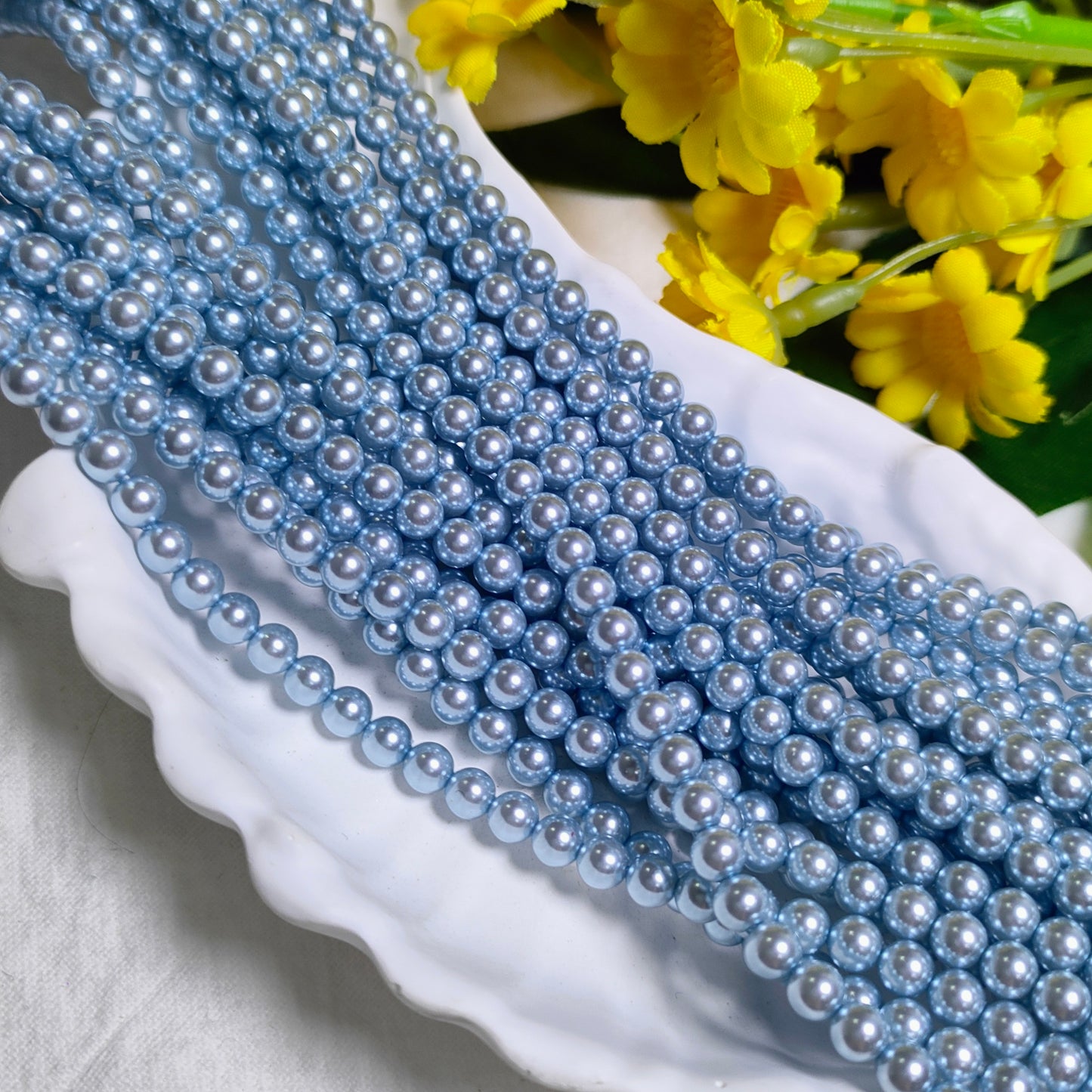 4mm artificial pressed shell pearls for DIY bracelet&necklace&sun cathers&car hangers&keychain etc