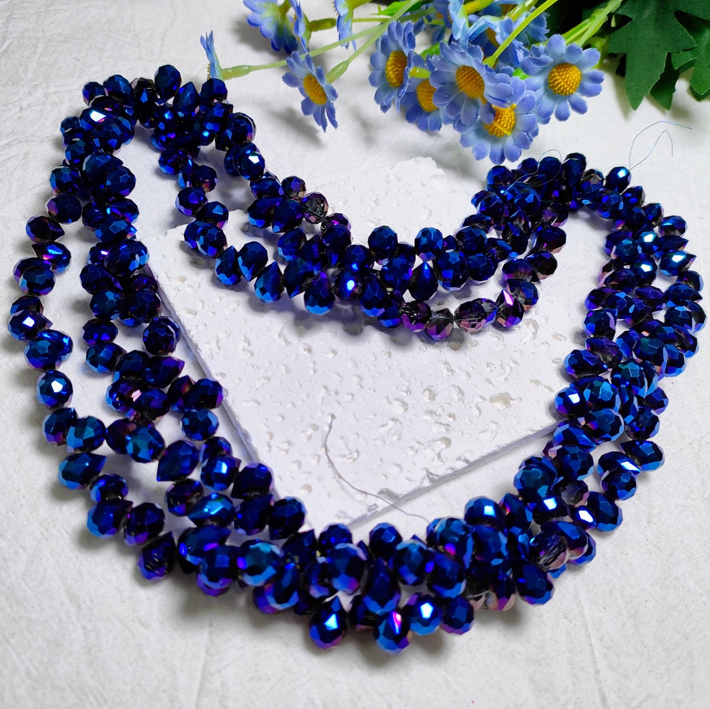 8mm horizontal hole faceted K9 crystal glass strawberry water drop beads 94pcs per strand for DIY bracelet&keychain&car hangers ect accessories material