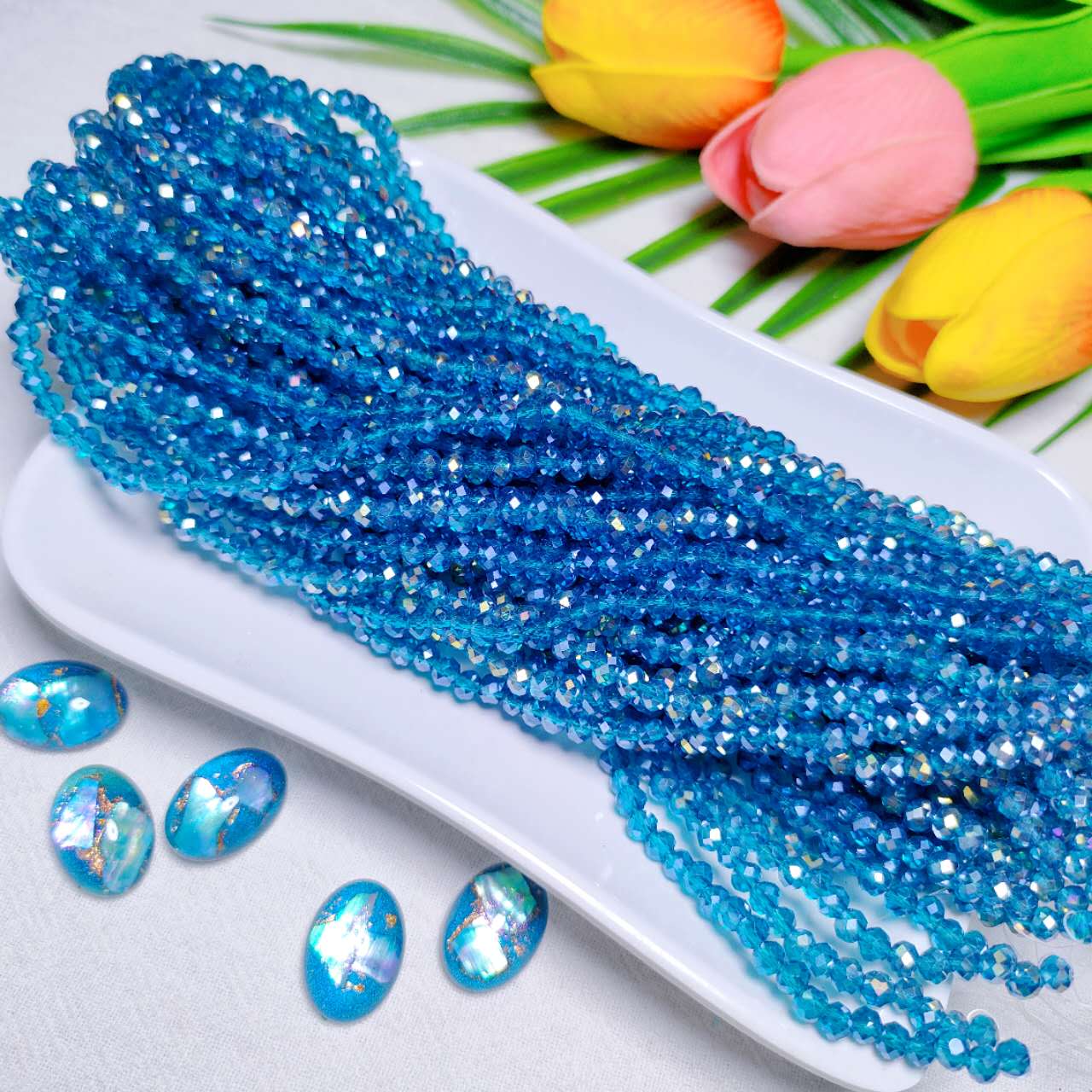 4mm K9 crystal glass flat beads 110pcs perstrand for DIY bracelet & necklace & keychain accessories
