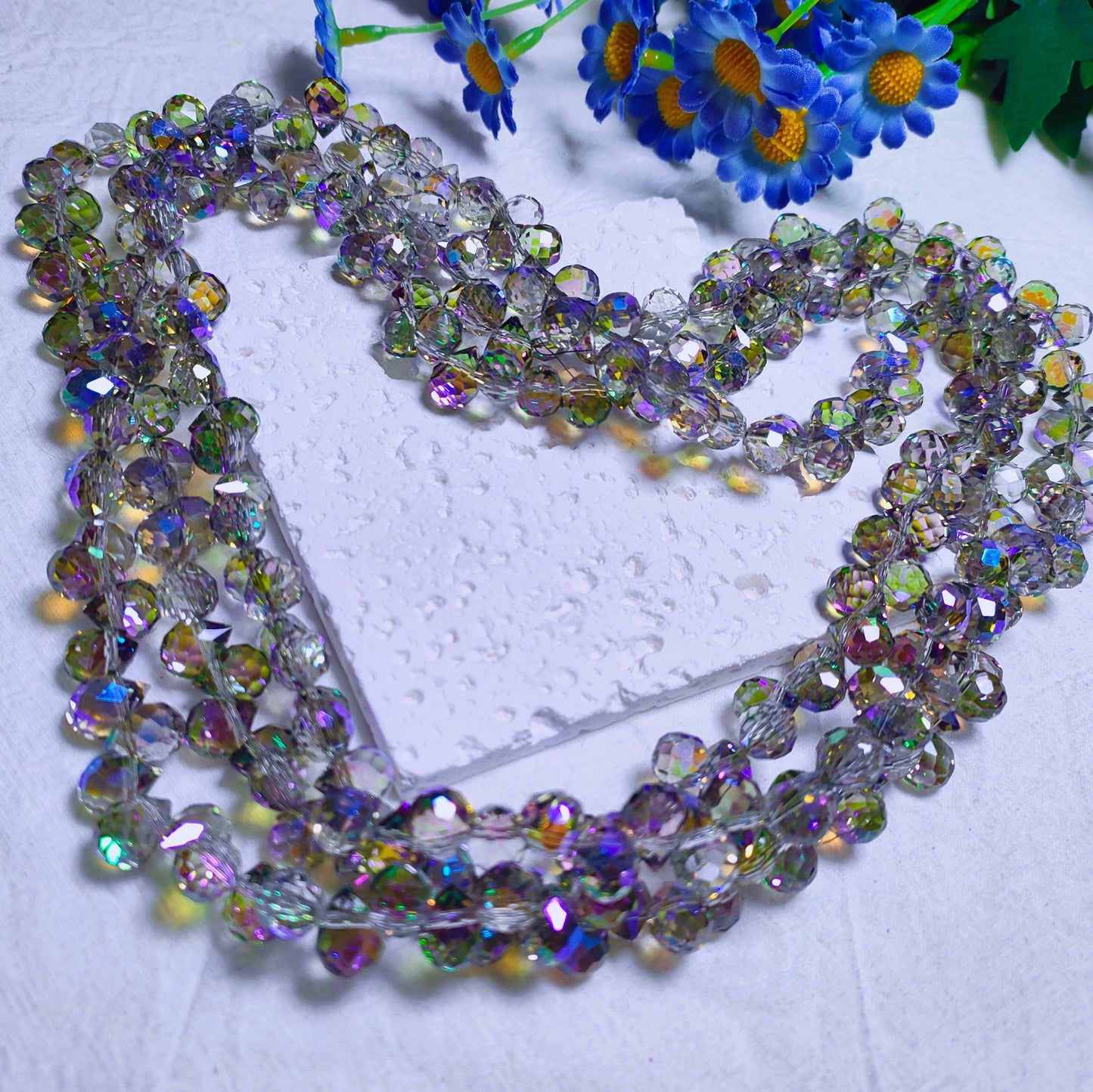 8mm horizontal hole faceted K9 crystal glass strawberry water drop beads 94pcs per strand for DIY bracelet&keychain&car hangers ect accessories material