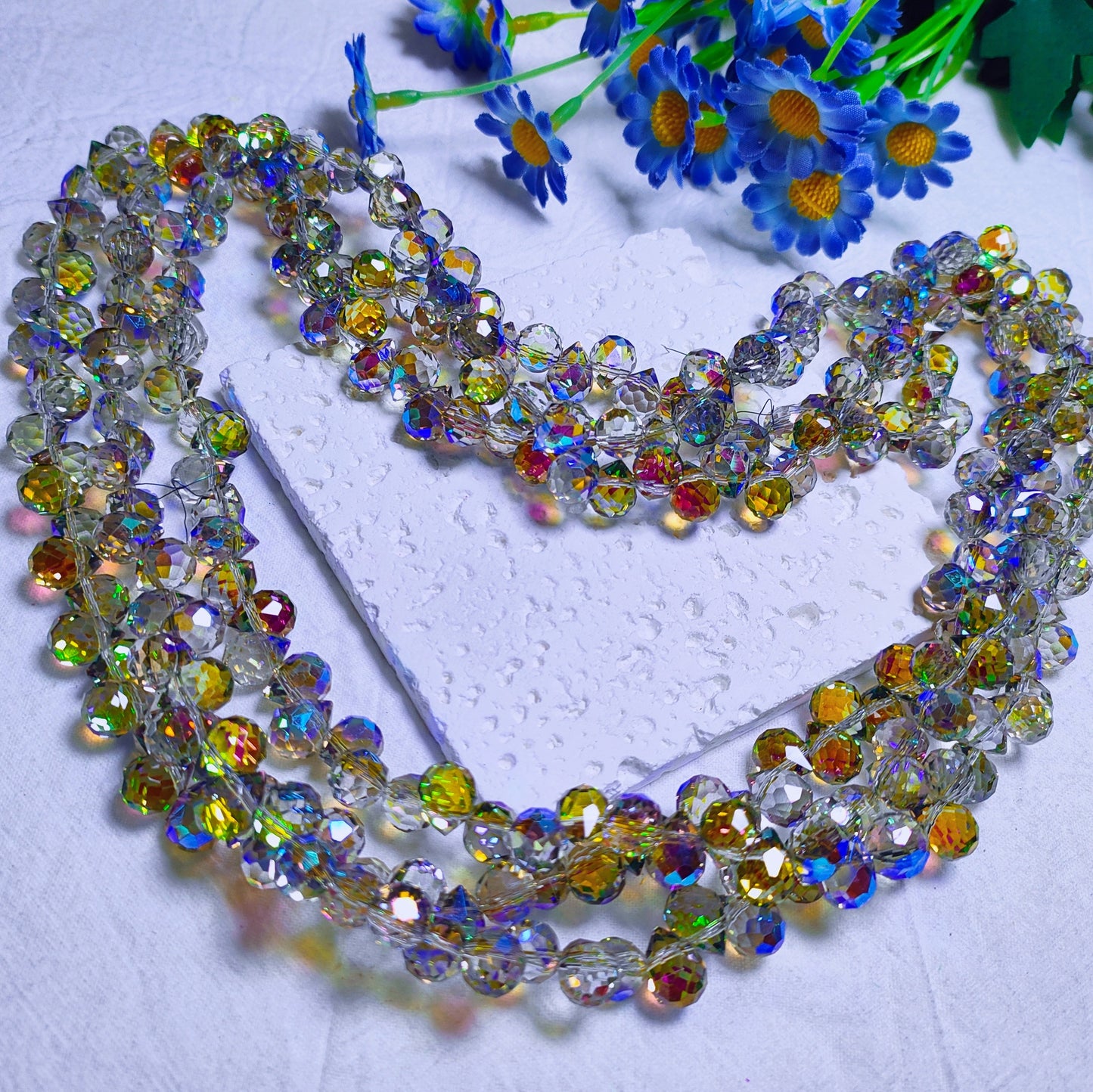 8mm horizontal hole faceted K9 crystal glass strawberry water drop beads 94pcs per strand for DIY bracelet&keychain&car hangers ect accessories material