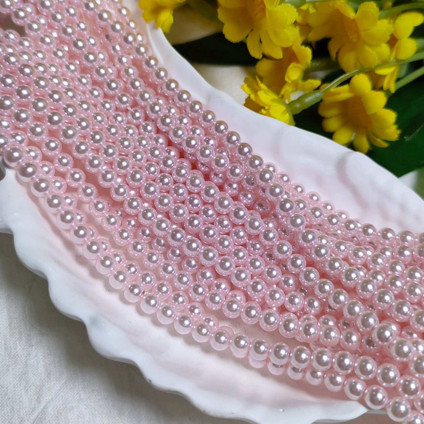 3mm artificial pressed shell pearls for DIY bracelet&necklace&sun cathers&car hangers&keychain etc