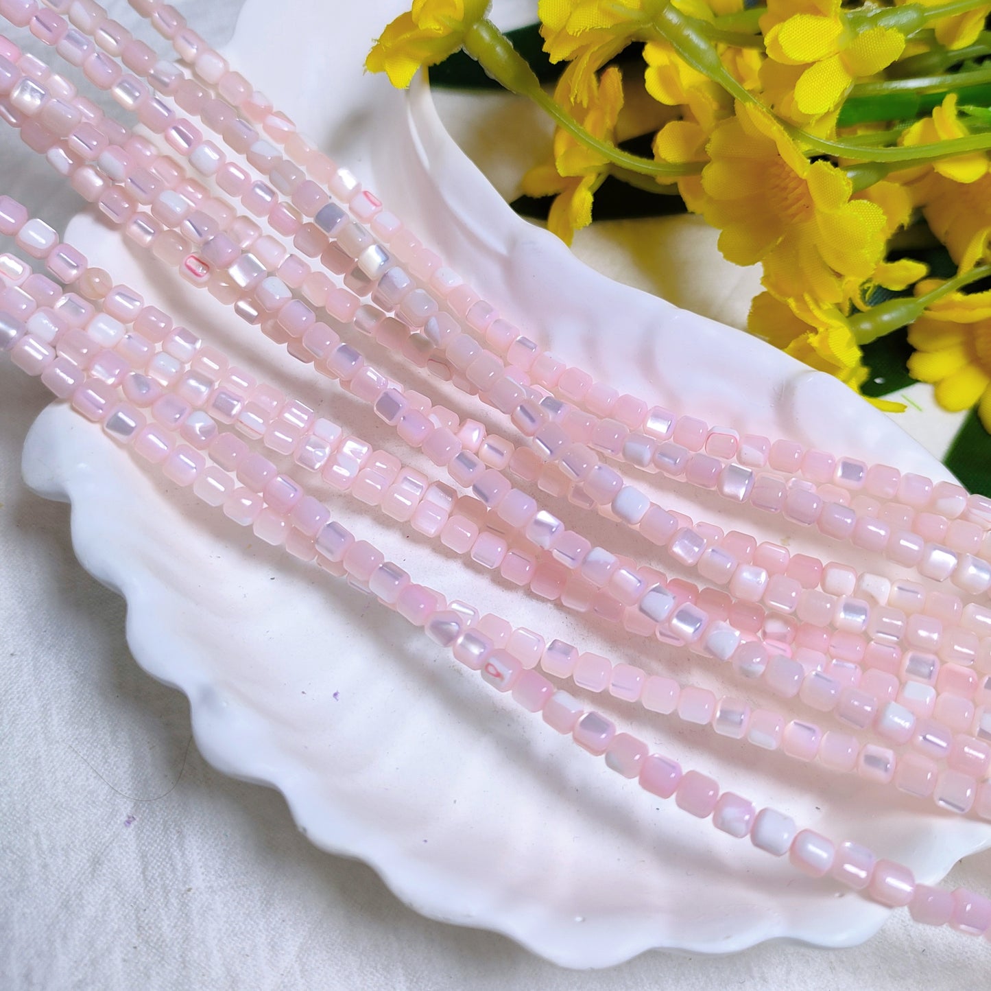 3.5mm natural sea water trochid pressed shell cylindrical bead for DIY bracelet&necklace&keychain ect handcraft accessories