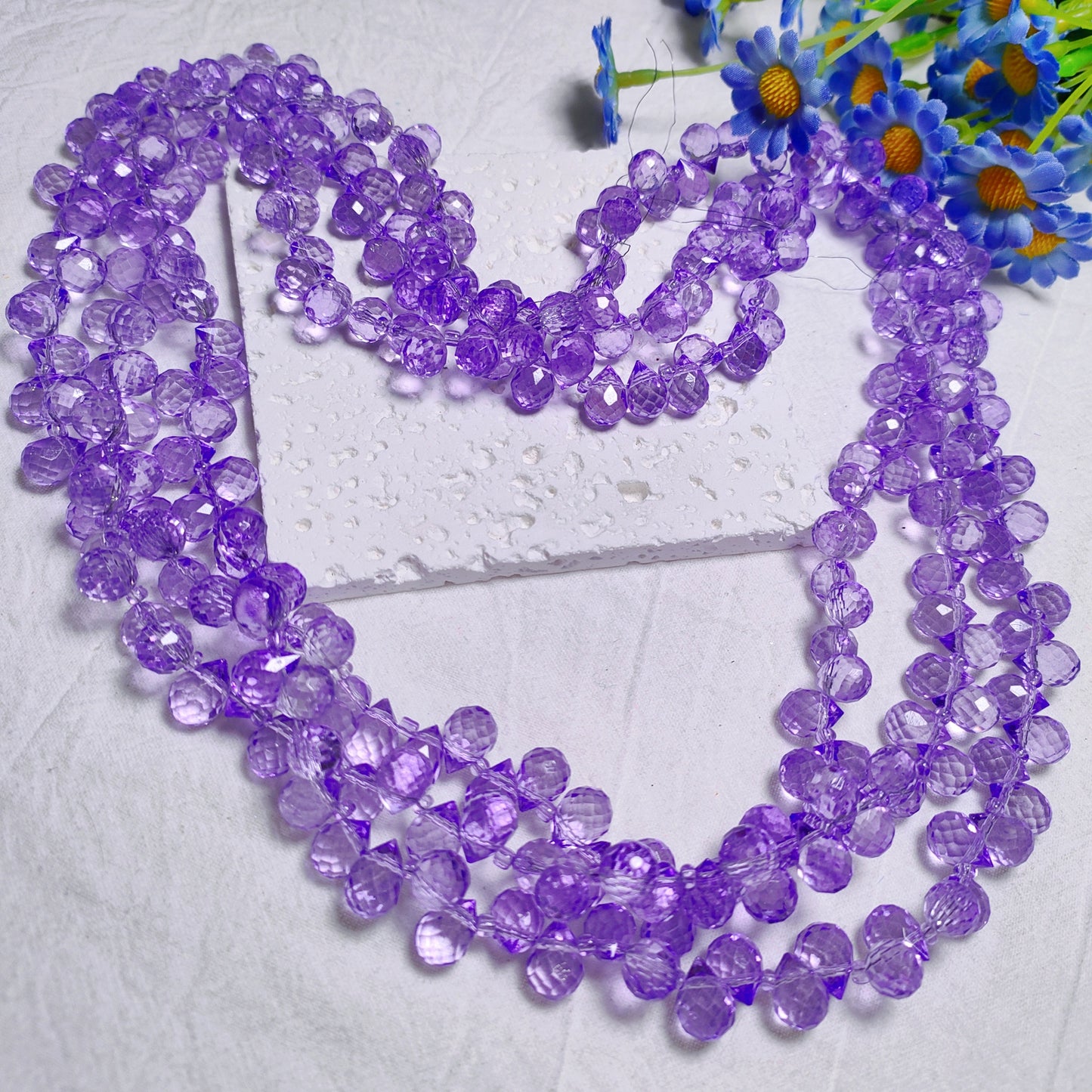 8mm horizontal hole faceted K9 crystal glass strawberry water drop beads 94pcs per strand for DIY bracelet&keychain&car hangers ect accessories material