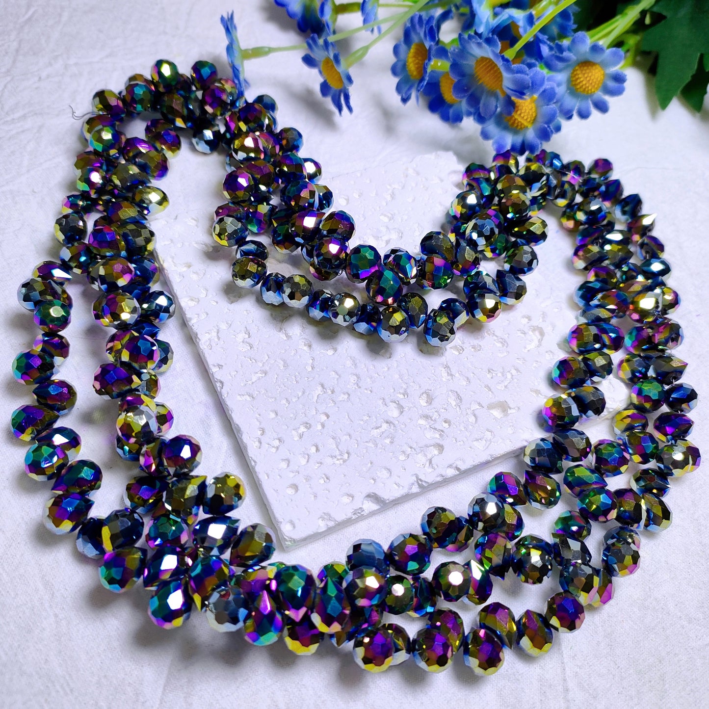 8mm horizontal hole faceted K9 crystal glass strawberry water drop beads 94pcs per strand for DIY bracelet&keychain&car hangers ect accessories material