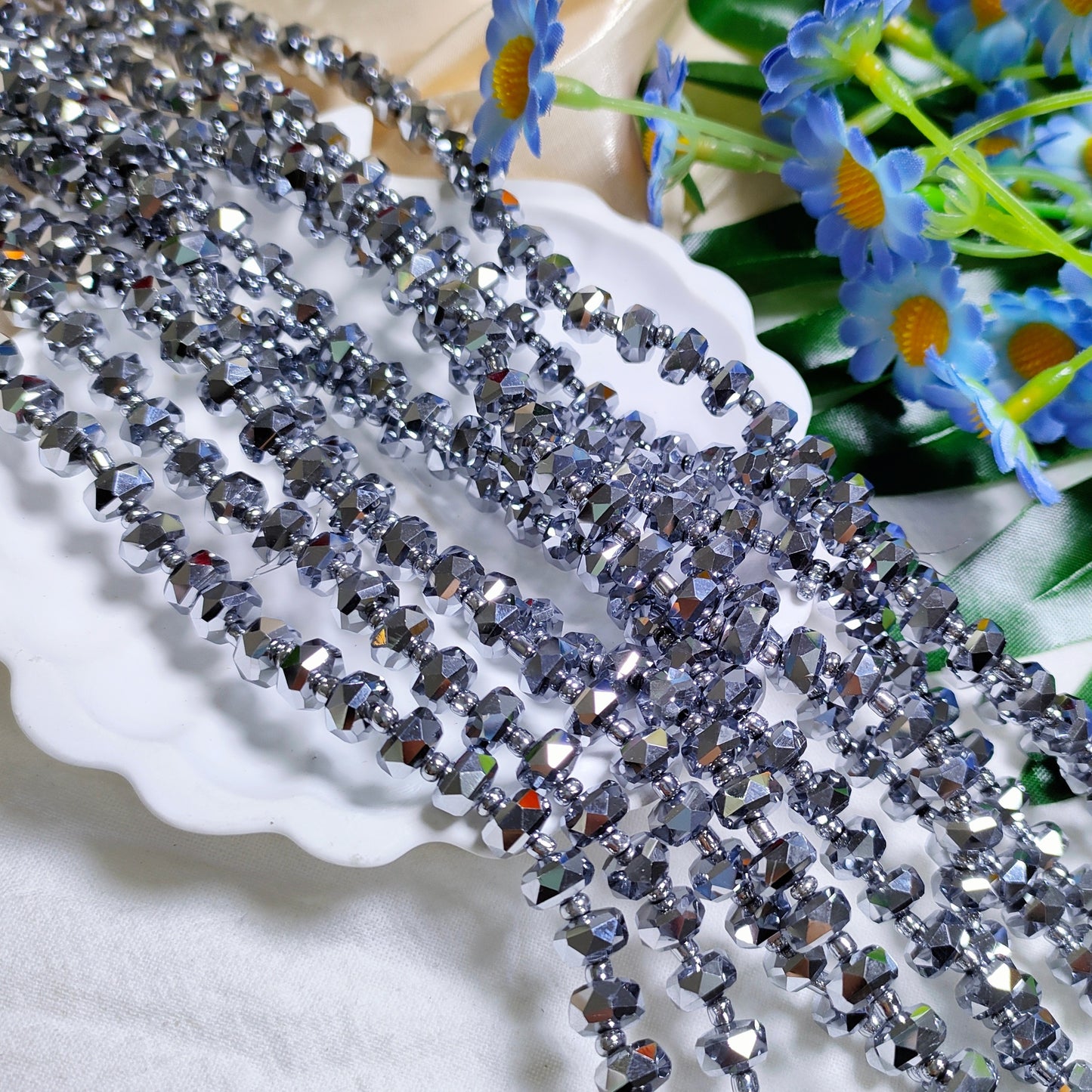 8mm K9 crystal glass wheel beads 79pcsper strand for DIY bracelet & necklace & keychainaccessories