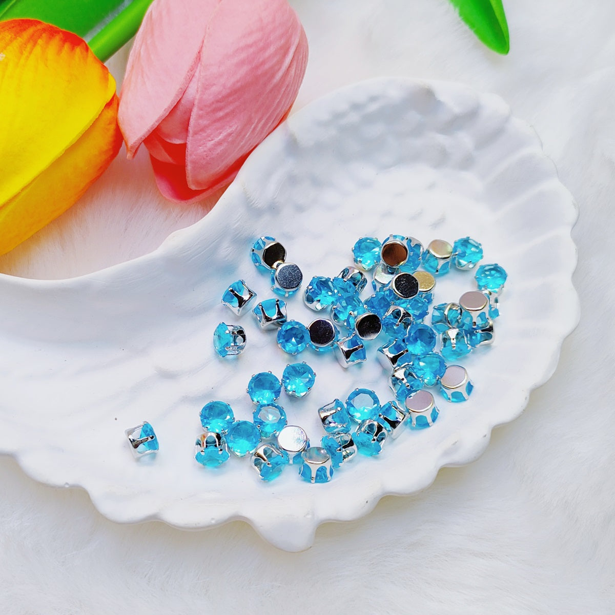 3mm round zircon rhinestones with golden and silver base for DIY bracelet & necklace