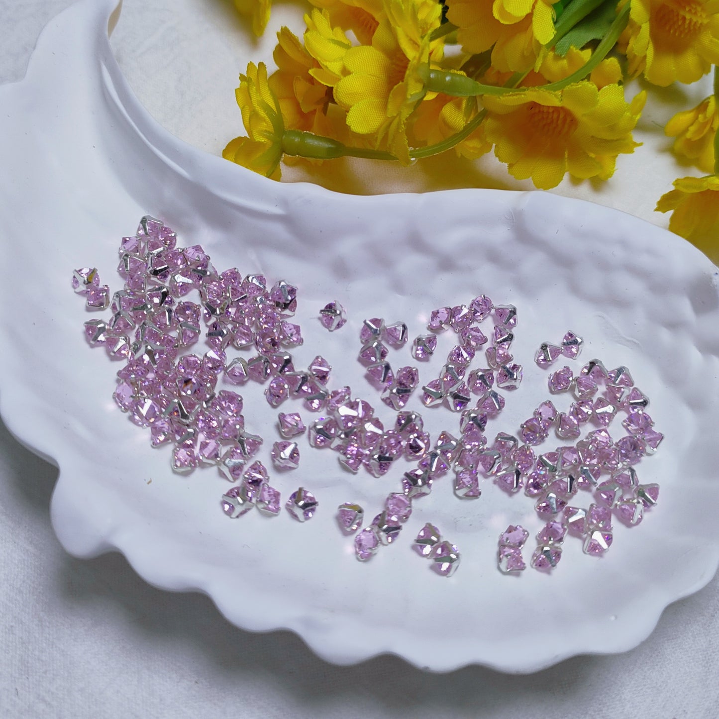 4mm diamond zircon rhinestones with golden and silver base for DIY bracelet & necklace