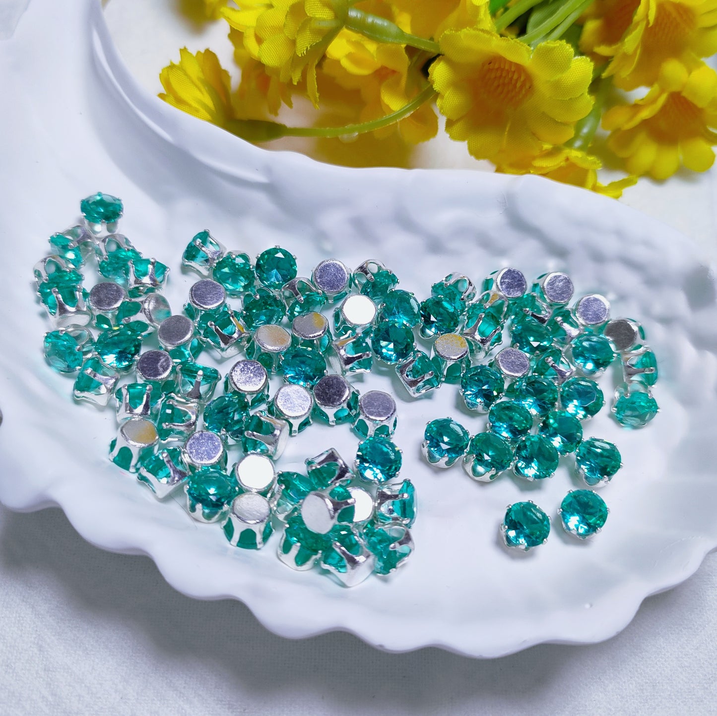 3mm round zircon rhinestones with golden and silver base for DIY bracelet & necklace