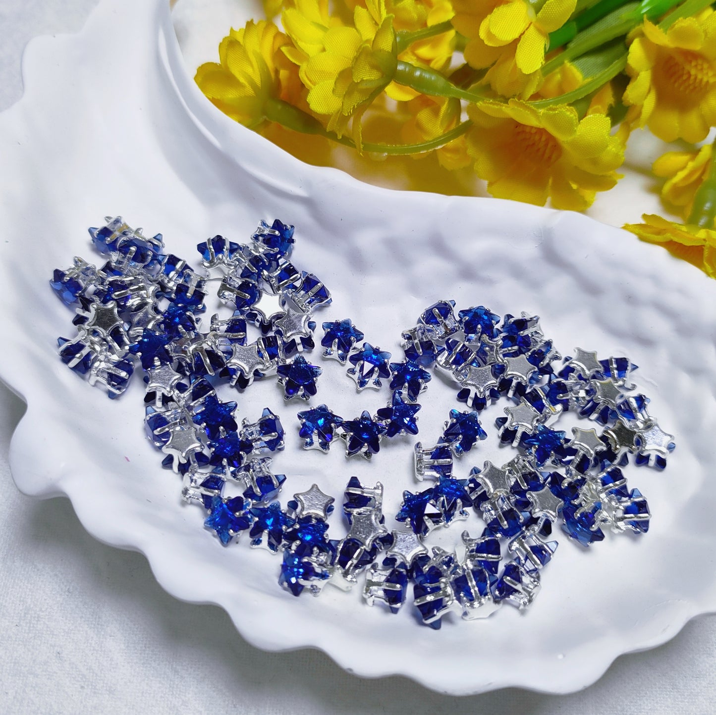 6mm star zircon rhinestones with golden and silver base for DIY bracelet & necklace