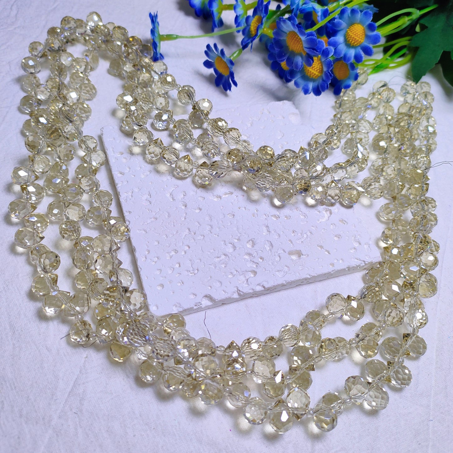 8mm horizontal hole faceted K9 crystal glass strawberry water drop beads 94pcs per strand for DIY bracelet&keychain&car hangers ect accessories material