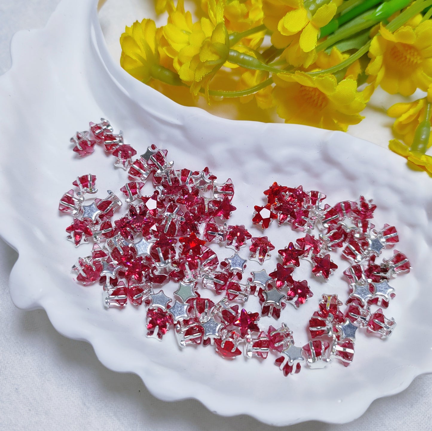 6mm star zircon rhinestones with golden and silver base for DIY bracelet & necklace