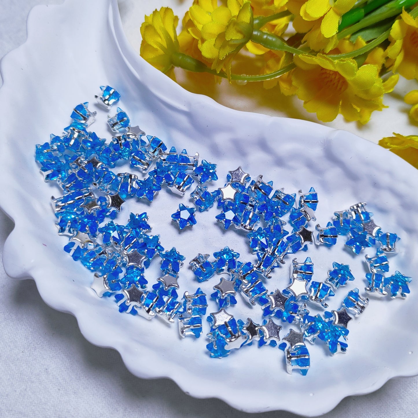 6mm star zircon rhinestones with golden and silver base for DIY bracelet & necklace