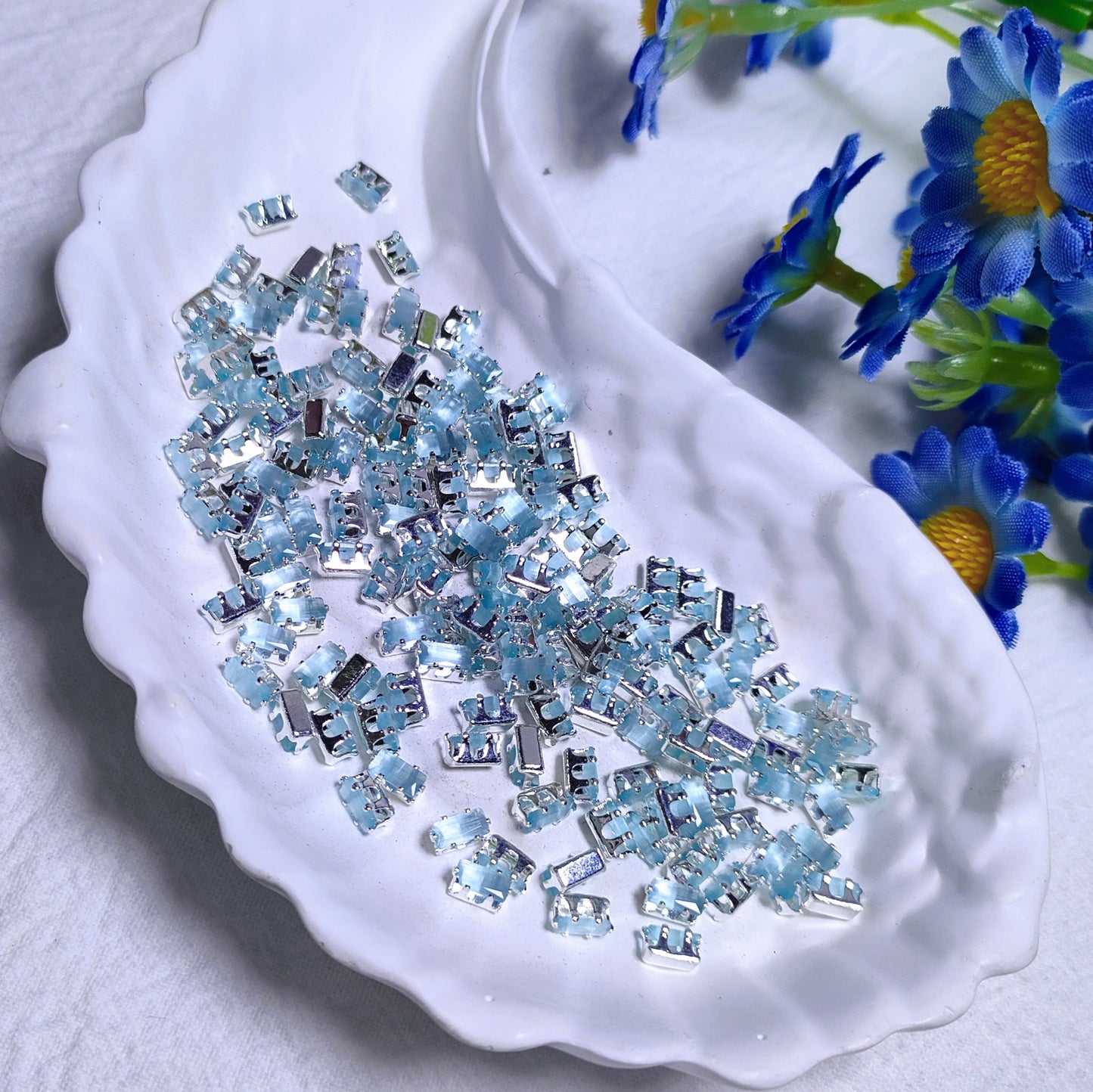 2.5x5mm rectangle zircon rhinestones with golden and silver base for DIY bracelet & necklace