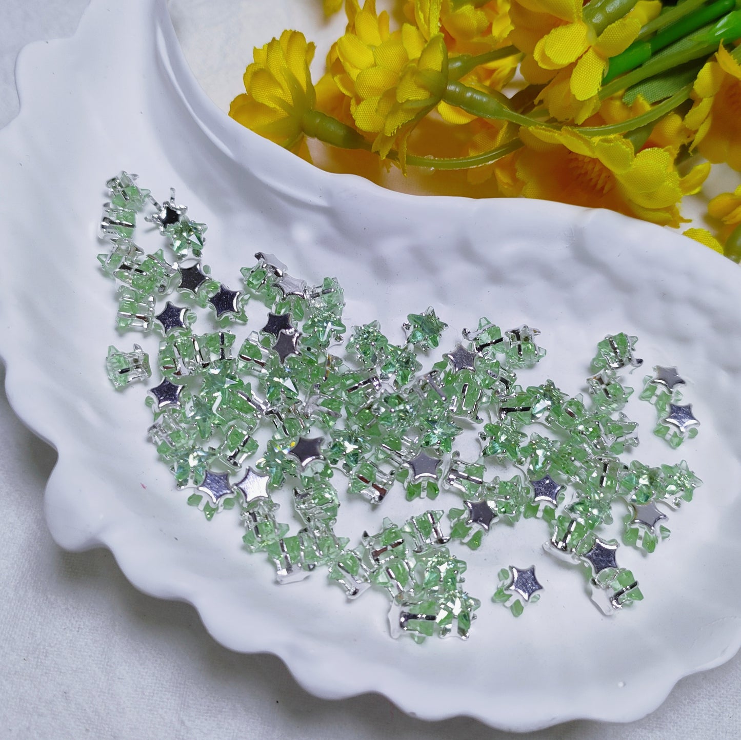 6mm star zircon rhinestones with golden and silver base for DIY bracelet & necklace