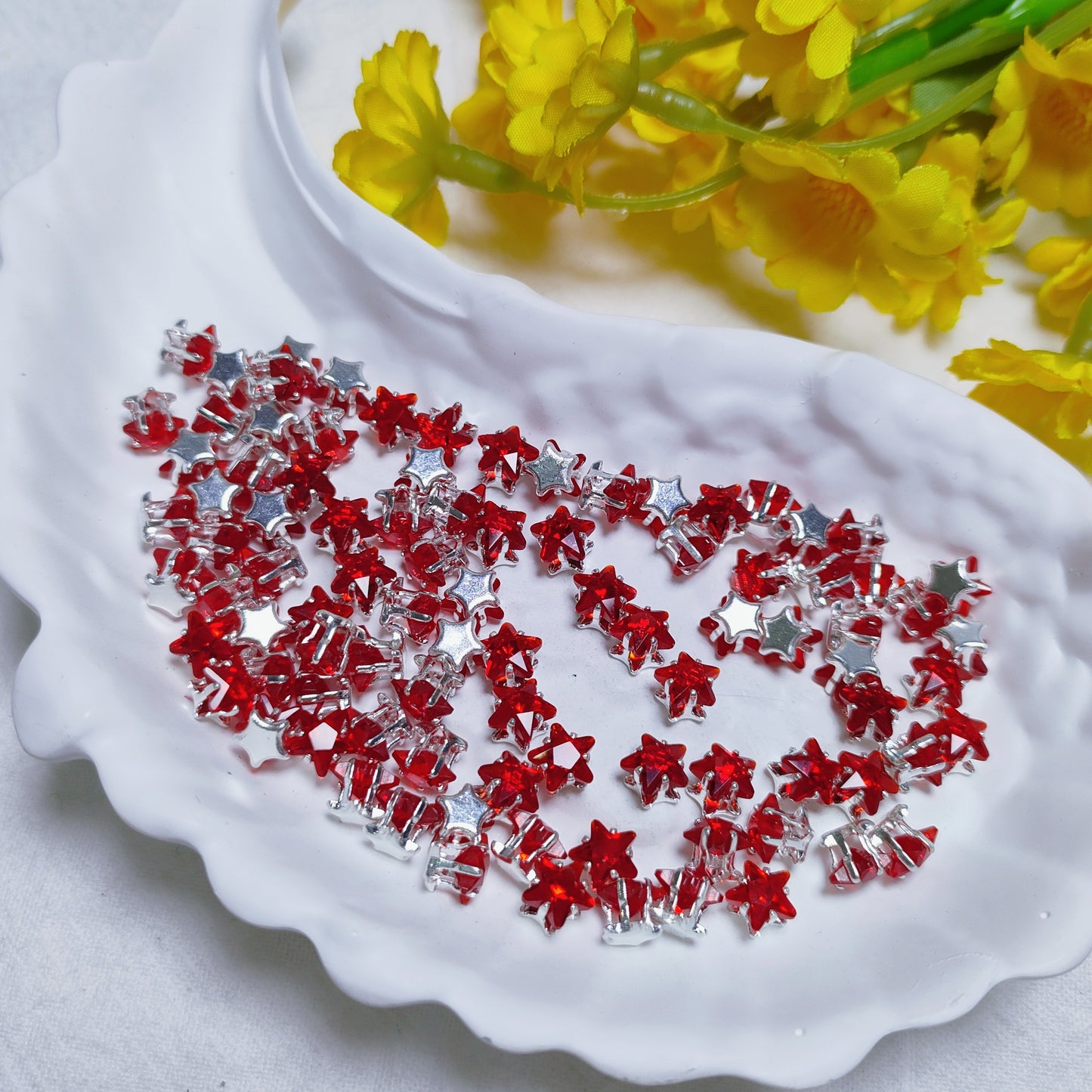 6mm star zircon rhinestones with golden and silver base for DIY bracelet & necklace