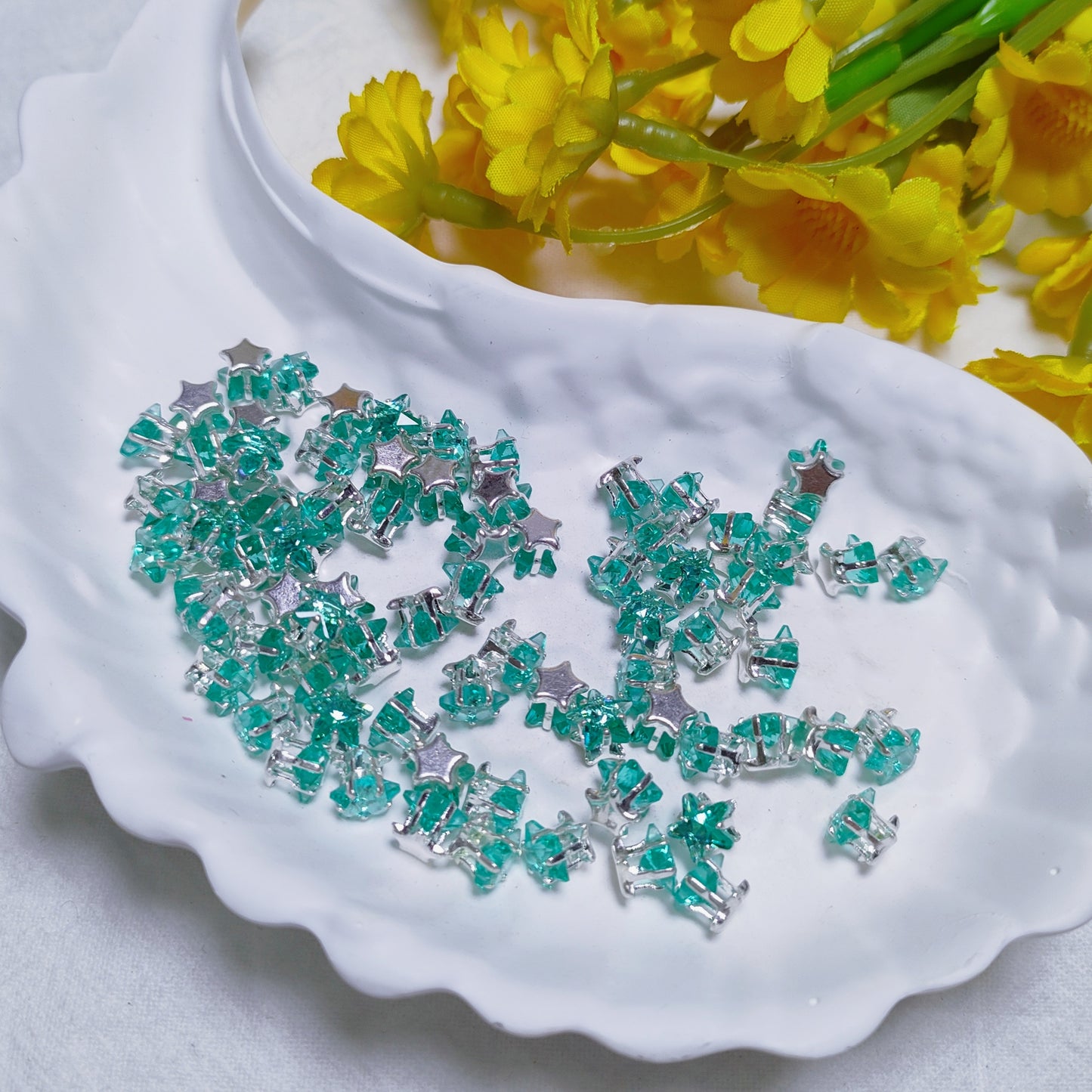 6mm star zircon rhinestones with golden and silver base for DIY bracelet & necklace