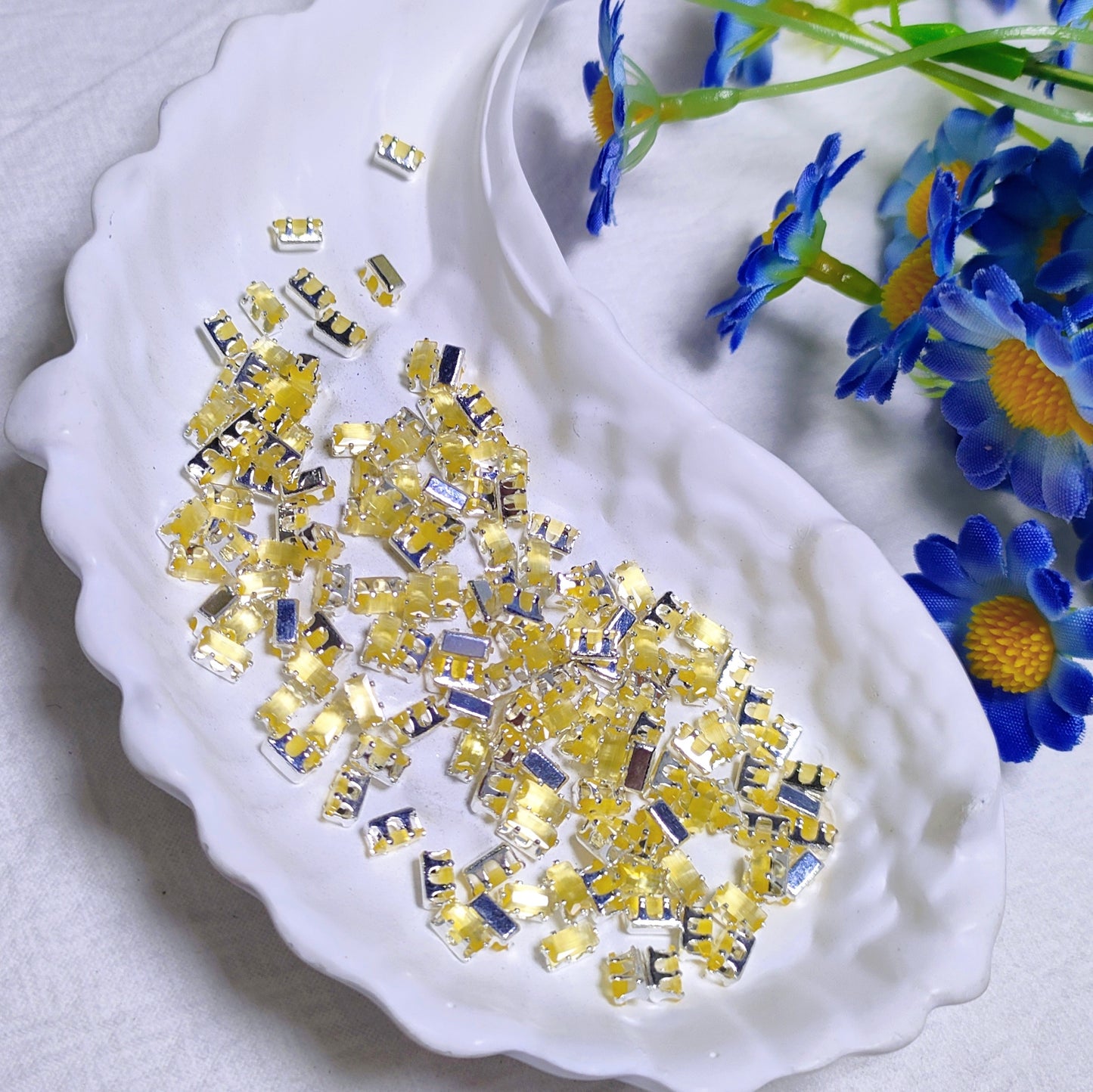 2.5x5mm rectangle zircon rhinestones with golden and silver base for DIY bracelet & necklace