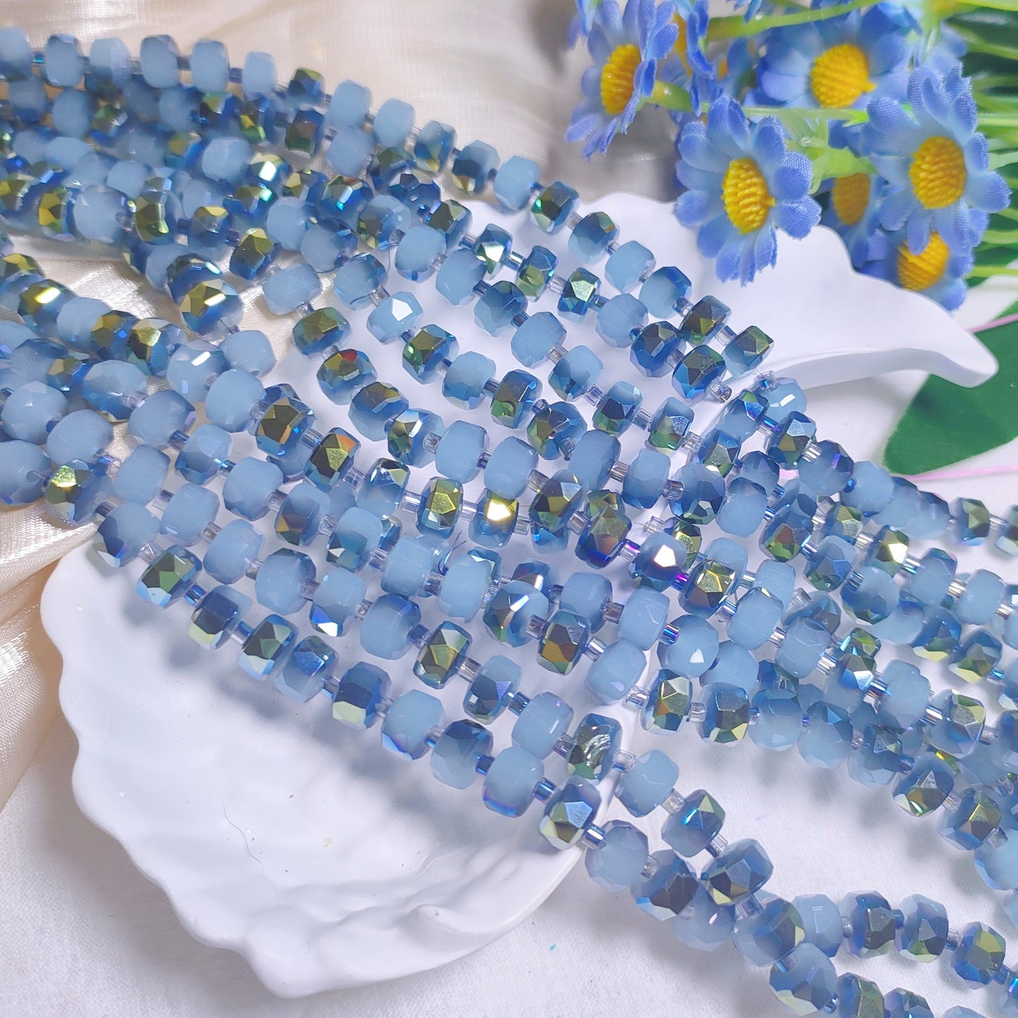 8mm K9 crystal glass wheel beads 79pcsper strand for DIY bracelet & necklace & keychainaccessories