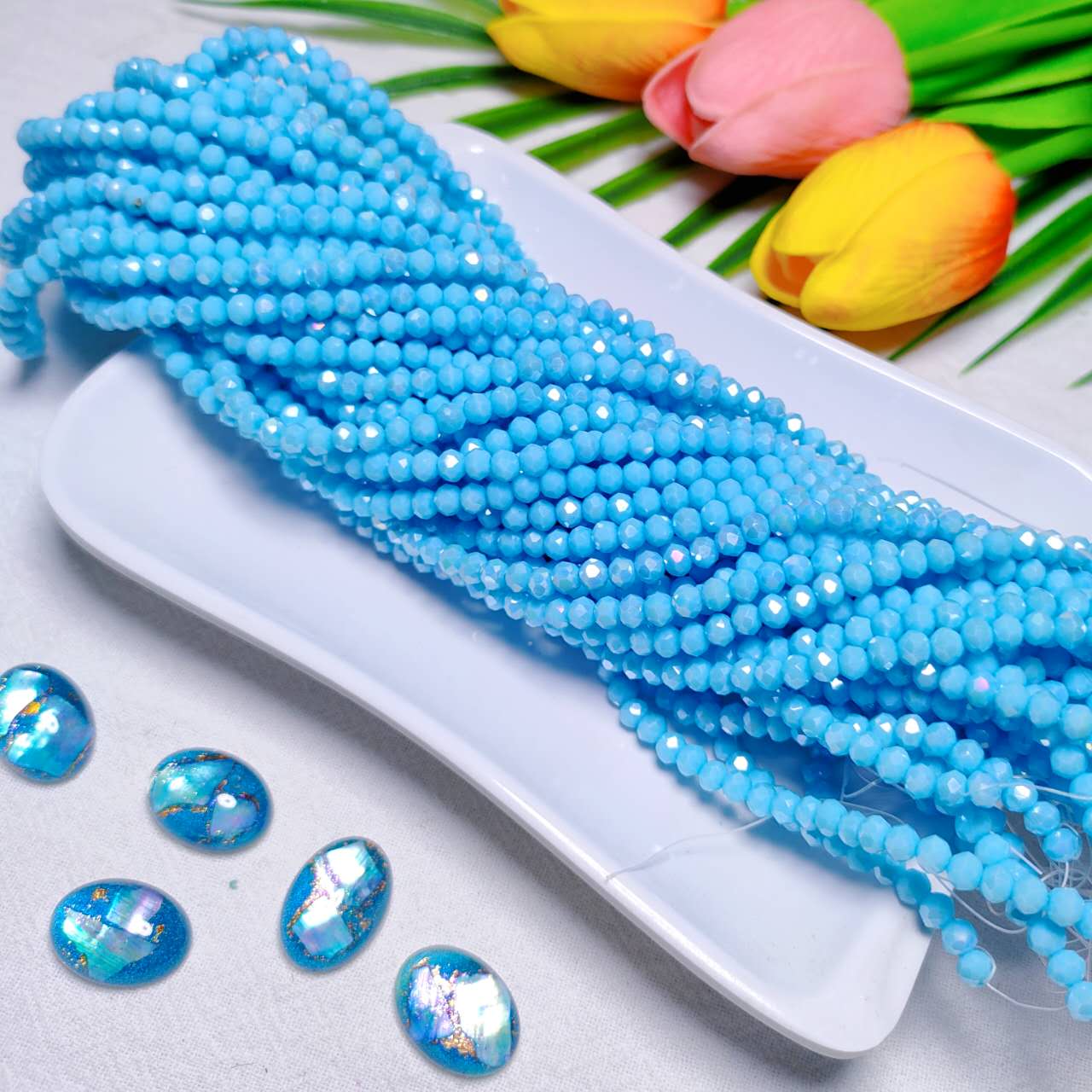 4mm K9 crystal glass flat beads 110pcs perstrand for DIY bracelet & necklace & keychain accessories