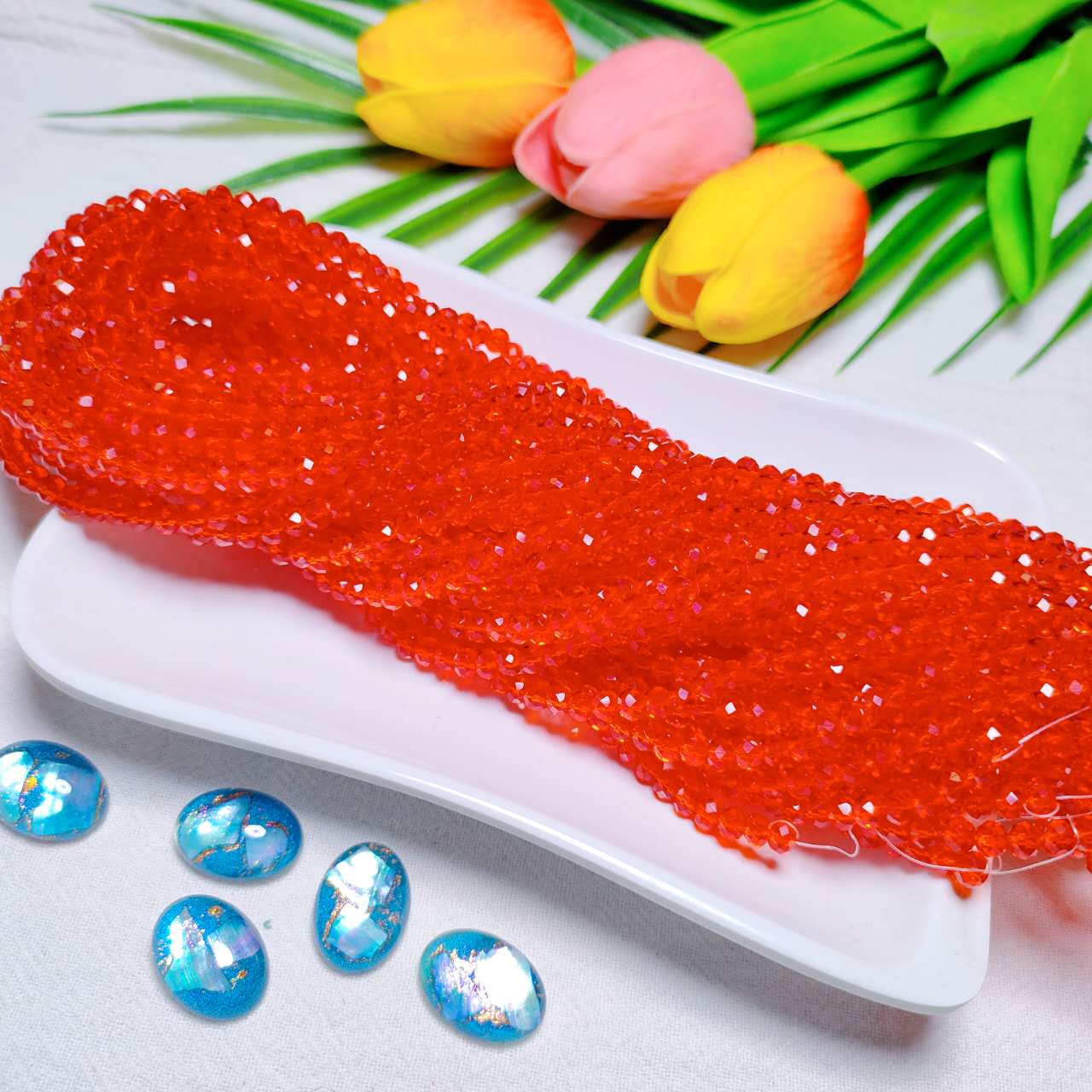 4mm K9 crystal glass flat beads 110pcs perstrand for DIY bracelet & necklace & keychain accessories