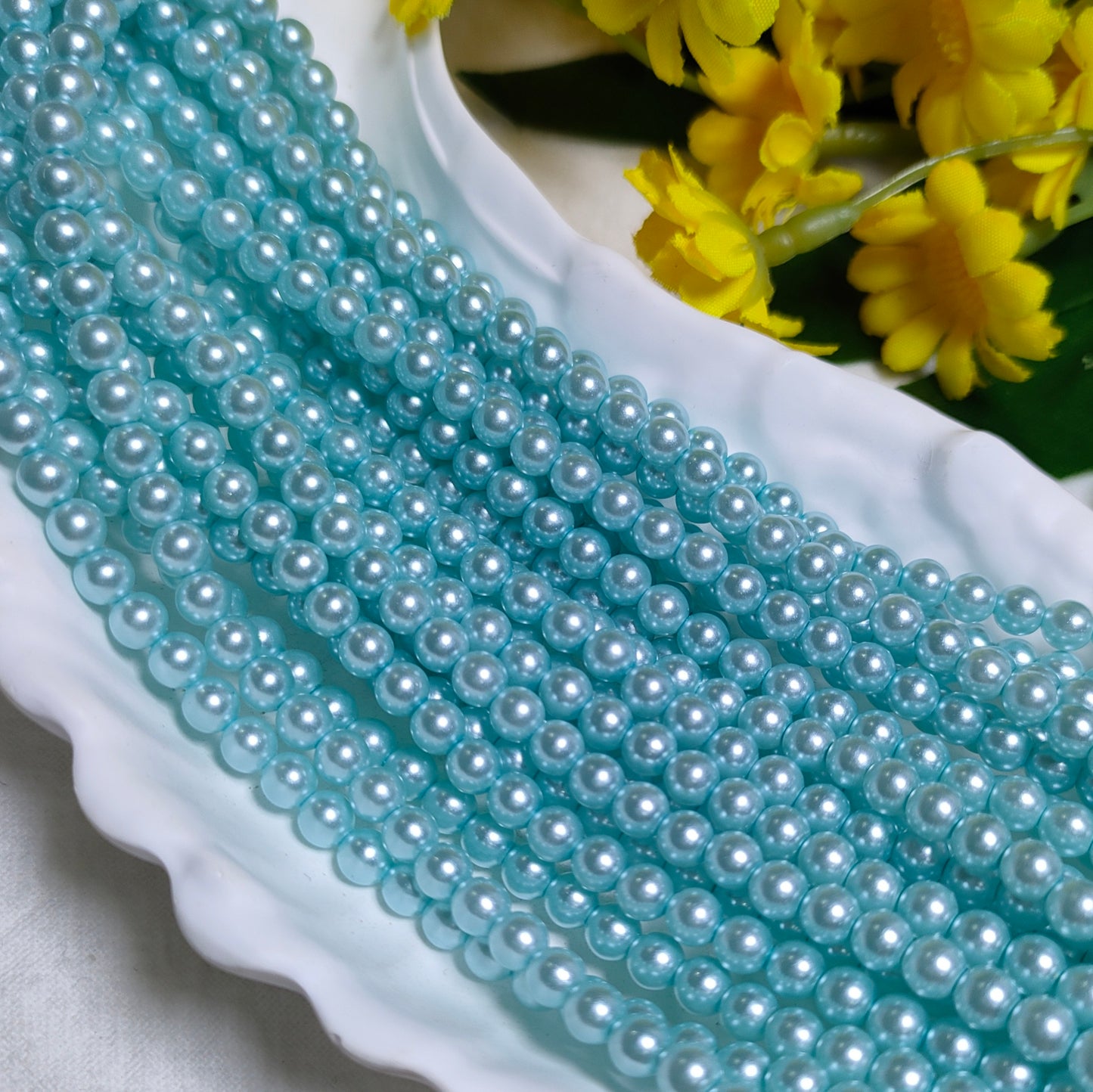 4mm artificial pressed shell pearls for DIY bracelet&necklace&sun cathers&car hangers&keychain etc
