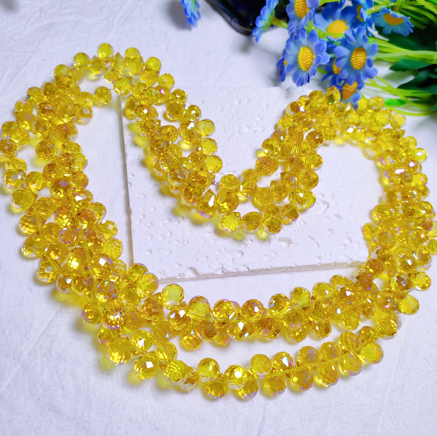 8mm horizontal hole faceted K9 crystal glass strawberry water drop beads 94pcs per strand for DIY bracelet&keychain&car hangers ect accessories material